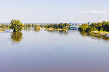 Hochwasser der Elbe in Dresden