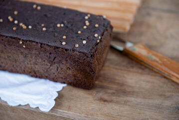 freshly baked loaf of rye bread. This is a wheat free rye bread made in a sourdough bread style.