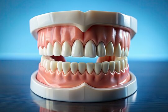 A Close-Up View of Numbered Teeth Model for Dental Education and Oral Health Awareness Purposes
