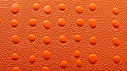 Fototapeta premium Close-up of a textured orange surface with small and large raised dots.