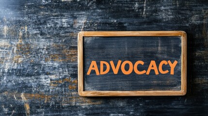 Word "ADVOCACY", advocacy concept.