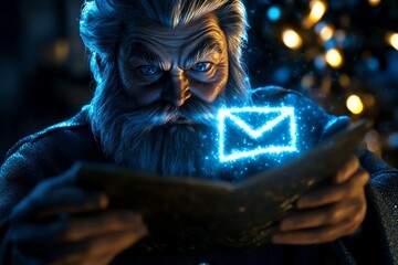 A wizard casting a spell to send encrypted magical messages, symbolizing anonymous and secure communication in a mystical setting