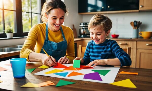 parent and child folding papper