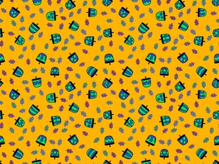 Autumn oak seamless leaves and acorns pattern for fabrics and linens