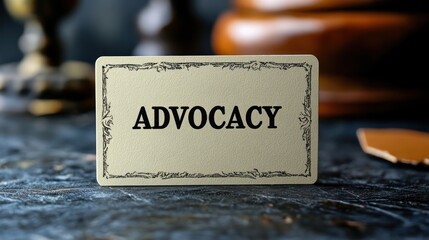 Word "ADVOCACY", advocacy concept.