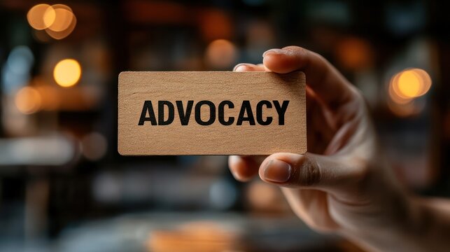 Word "ADVOCACY", advocacy concept.