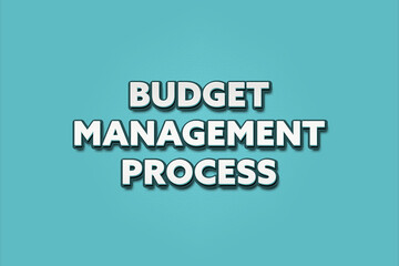 Budget Management Process. A Illustration with white text isolated on light green background.