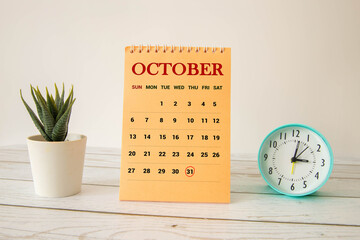 October 31st. Image of October 31 wooden color calendar