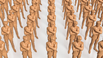 The figure men on white background for Business concept 3d rendering