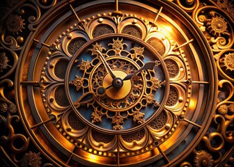 Obraz premium Close-up of a vintage clock face with intricate design and cut-out details showcasing craftsmanship
