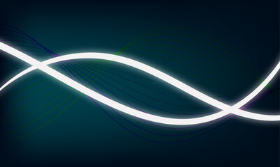 Abstract blue and drack black energy white light wave line background design. High speed light effect technology glowing shiny lines effect dynamic motion background with energy stream.