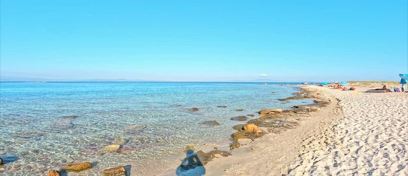 Beach at Afytos, Greece, in summer