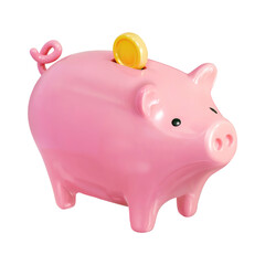 Vector 3d piggy bank icon isolated on white. Render realistic illustration