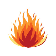 Bright Cartoon Fire Flame Illustration for Energy and Heat Concepts