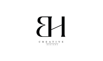 BH HB B H abstract vector logo monogram template