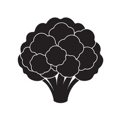 Cauliflower Silhouette Vector Illustration 
Organic Vegetable Clipart for Food Design