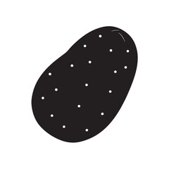 Potato Chip Vector Icon - Black Icon Isolated on White Background for Digital Print Files