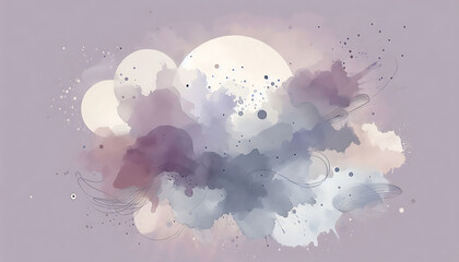 purple abstract watercolor paint splatter pastel background