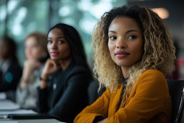 Multicultural Businesswomen Collaborating during a Conference Meeting in an Office Environment