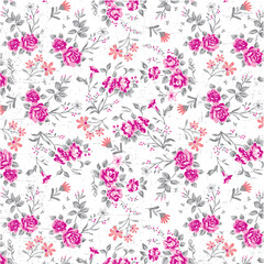 Bouquet of roses in decorative grunge melange background