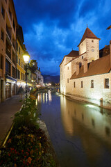 Château d'Annecy at dusk, Annecy, France