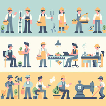 Laber Flat Vector Illustration Design