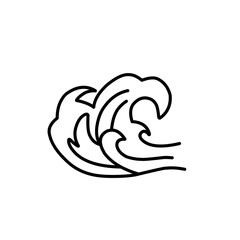 hand drawn oriental wave line