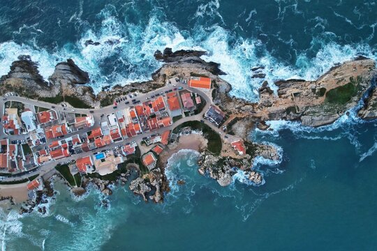 Baleal peninsula from air, Portugal
