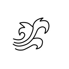 hand drawn oriental wave line