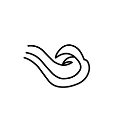 hand drawn oriental wave line