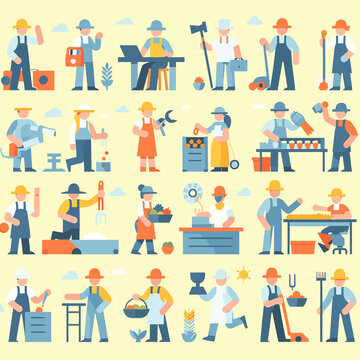 Laber Flat Vector Illustration Design