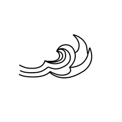 hand drawn oriental wave line