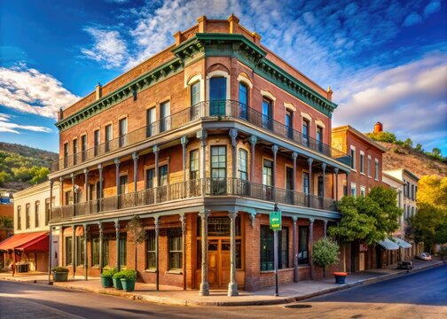 Historic Connor Hotel on Main Street in Jerome Arizona, a National Historic Landmark in Yavapai County