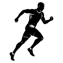 Morning Run Male Athlete Silhouette Vector for Fitness and Motivation