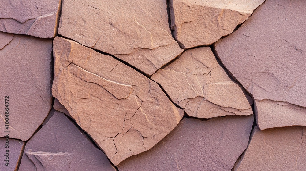 Canvas Prints A wall made of broken rocks with a rough texture