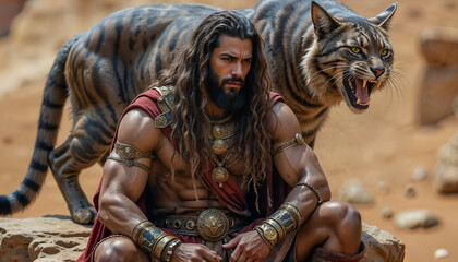 A Handsome Sheikh With Long Hair, Dressed In Phara