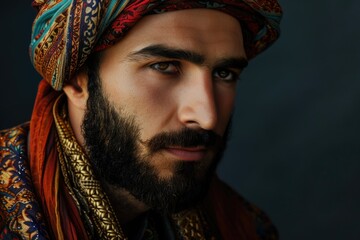 Obraz premium Arabic Man in Kandora Studio Portrait