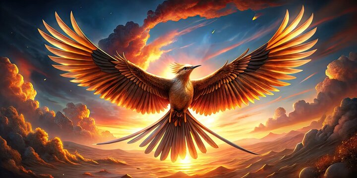 Majestic Mockingjay Bird in Flight Symbolizing Freedom and Resistance Against Oppression in Nature