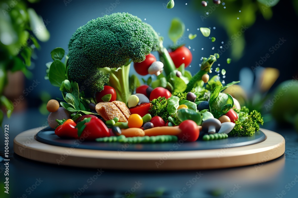 Poster interactive 3d digital weight loss meal planner, where users can create balanced meals with fully an