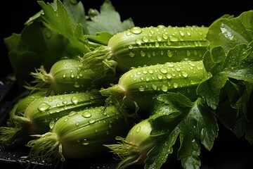 Vertical background of fresh organic corn vegetables, generative IA