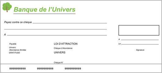 Chèque d'abondance. Rituel de la loi d'attraction pour la nouvelle lune.