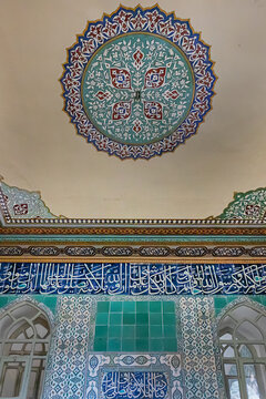 Decorated with 17th century Kutahya and Iznik tiles Mosque of the Black Eunuchs (Karaagalar Mescidi) in the Imperial Harem at Topkapi Palace. ISTANBUL, TURKEY. September 23, 2024.