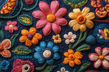 Close-up of Mexican folk art with Independence Day motifs.
