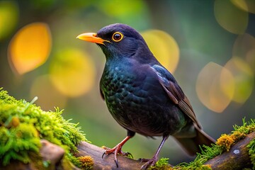 Fototapeta premium Striking Black Birds in Various Natural Settings Captured in Stunning High-Resolution Images