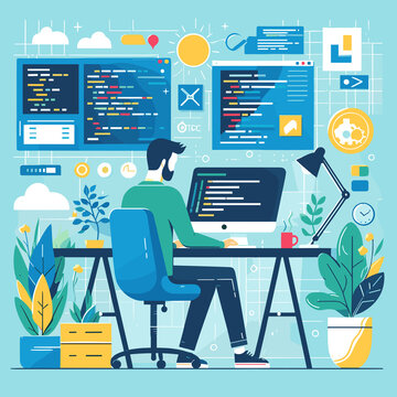 Software Engineer Flat Vector Illustration Design
