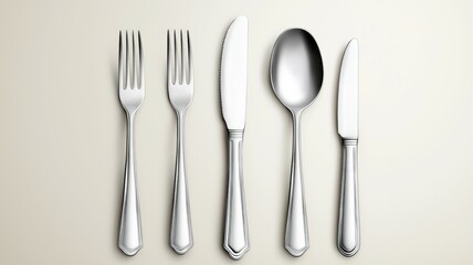 A set of silverware including a fork, knife, and spoon