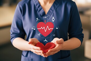 Heart Icon Emphasizing Health Initiatives and Charitable Acts