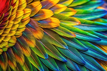 Fototapeta premium Vibrant Bird Wing Colors Displaying Nature's Beauty in Vivid Patterns and Intricate Designs