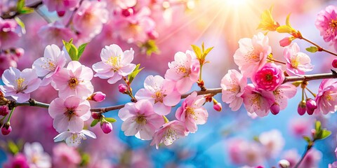 Vibrant Cherry Blossom Clipart for Spring Designs, Invitations, and Seasonal Decorations