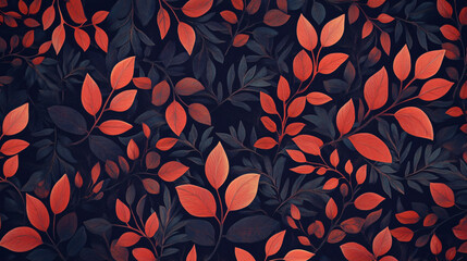A botanical pattern with intricate leaf designs.
